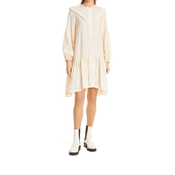 Munthe Capture Shift Ruffle Dress in Creme Size 40 EU 10 US NWT - Picture 1 of 6